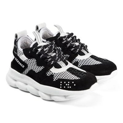 Versace Kids' Black & White Chain Reaction Trainers