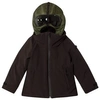 AI RIDERS ON THE STORM AI RIDERS ON THE STORM BLACK COAT WITH DETACHABLE KHAKI GOGGLE HOOD,JG374G