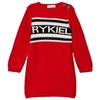 SONIA RYKIEL SONIA RYKIEL RED BRANDED KNIT JUMPER DRESS,BONAVITA DRESS
