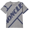 MONCLER MONCLER GREY AND NAVY BRANDED T-SHIRT,8C7012083907