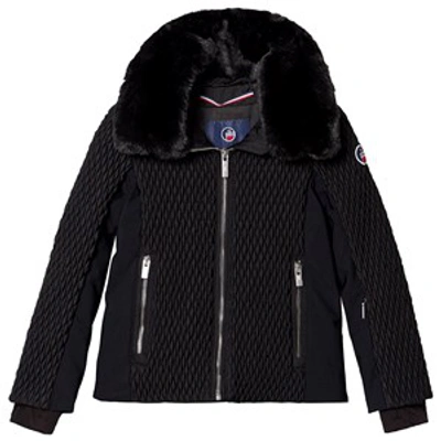 Fusalp Kids' Bi-material Ski Jacket With Smocks Montana Ii Jr In Black