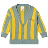 TINYCOTTONS SEA GREEN AND YELLOW STRIPES CARDIGAN,SS20-239/8 E80