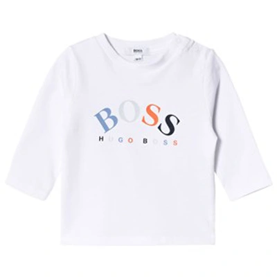 Hugo Boss Babies' Logo-print T-shirt In White