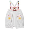 STELLA MCCARTNEY STELLA MCCARTNEY KIDS WHITE EMBROIDERED HEARTS LINEN ROMPER,589577SOKC5