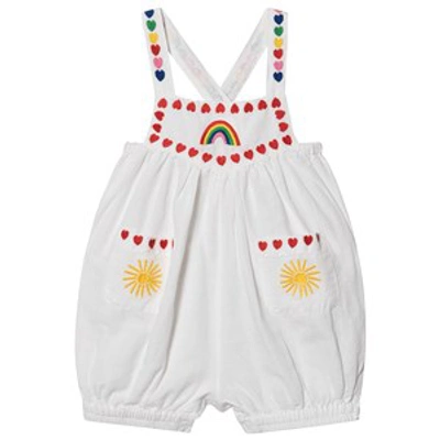 Stella Mccartney Babies' Embroidered Linen Romper In White