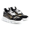 VERSACE BLACK AND GOLD BROQUE PRINT CHAIN REACTION TRAINERS,YHF00005YB00133
