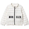 MONCLER MONCLER WHITE VIOLETTE BRANDED DOWN JACKET,1A1001053048