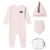 BURBERRY BURBERRY PINK CHECK LAYETTE SET,8030588