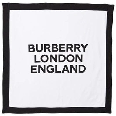Burberry White Branded Blanket