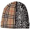 Burberry Jacquard Tartan With Leopard Print Insert Hat In Beige