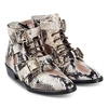 Chloé Snake-effect Leather Ankle Boots In Brown