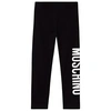 Moschino Two Tone Logo Print Leggings In Black