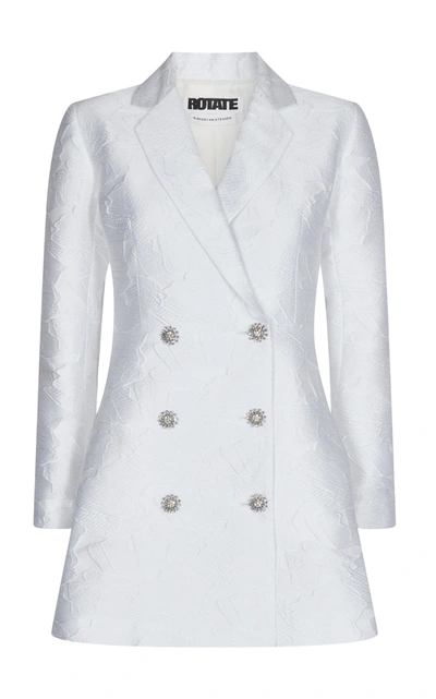 Rotate Birger Christensen Women's Newton Crystal-embellished Jacquard Mini Blazer Dress In White