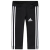 Adidas Originals Adidas Performance Black And White Stripes Capri Leggings In Black