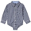 ANDY & EVAN ANDY & EVAN NAVY GINGHAM CHECK CLASSIC SHIRT BODY,F1926543