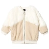 ANDORINE ANDORINE CREAM AND TAN SHEARLING FAUX FUR COAT,ADW18-16B