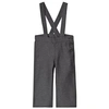 TOCOTO VINTAGE DARK GREY TWILL FLARED TROUSERS WITH BRACES,W12919 077