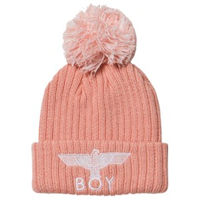 Boy London Kids'  Eagle Rib-knit Beanie Pink One Size