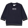 Hugo Boss Striped Logo-print Sweatshirt In Navy