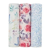Aden + Anais Pack Of 3 Pink And Blue Watercolour Garden Silky Soft Swaddles One Size In Pink
