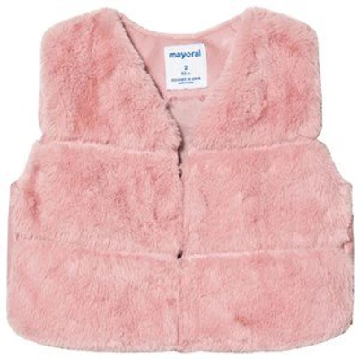 Mayoral Babies' Pink Faux Fur Waistcoat
