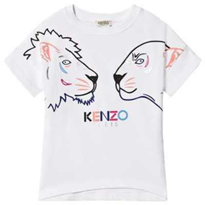 Kenzo Kids' White Girl Dress With Tigers