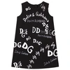 DOLCE & GABBANA DOLCE & GABBANA BLACK D&G SRIPT SLEEVELESS DRESS,L5JDZ2G7XCF