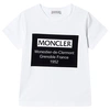 MONCLER MONCLER WHITE BRANDED T-SHIRT,8C7312083092