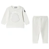 MONCLER MONCLER OFF WHITE LOGO SWEAT SET,8M73410809EH