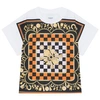 BURBERRY WHITE SCARF PRINT T-SHIRT,8032828