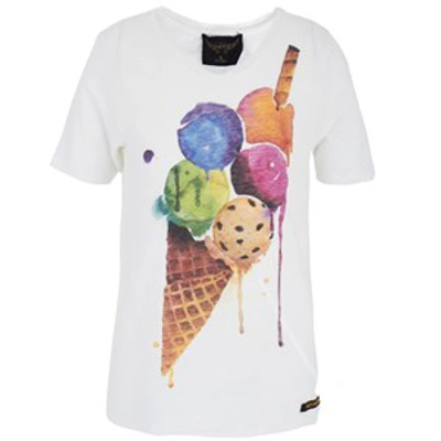 Finger In The Nose Kids' Dina Ice Cream Tee In White