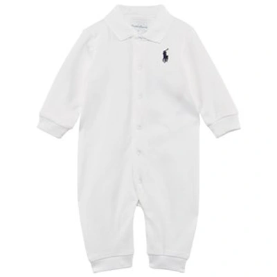Polo Ralph Lauren Baby Boy's Interlock Classic Coverall In White