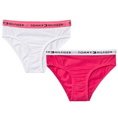 Tommy Hilfiger Kids'  Pack Of 2 Pink And White Bikini Briefs