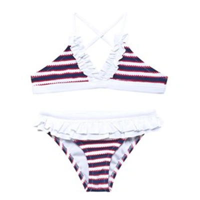 Melissa Odabash Babies'  Navy Striped Bikini In Multi