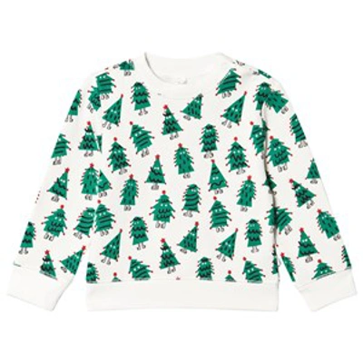 Stella Mccartney Babies' Christmas Tree Print Sweatshirt In Green