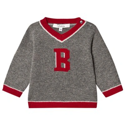 Bonpoint Babies' Logo Embroidered Jumper In Grey