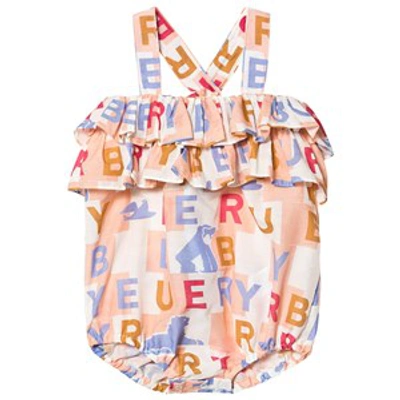 Burberry Babies'  Multi Branded Caryline Romper In Pink