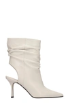 MARC ELLIS HIGH HEELS ANKLE BOOTS IN WHITE LEATHER,11634257