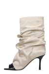 MARC ELLIS HIGH HEELS ANKLE BOOTS IN TAUPE SATIN,11634253