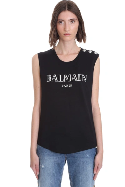 Balmain Embellished Buttons Top In Black