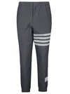 Thom Browne Snap Front Elastic Waist Track Trouser In Medium Grey