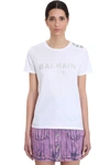 BALMAIN T-SHIRT IN WHITE COTTON,11633992