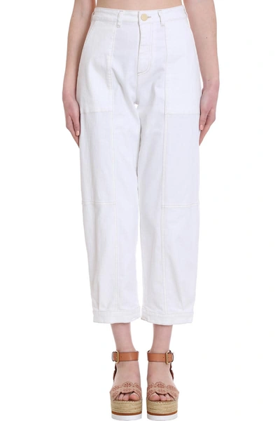 See By Chloé High-waisted Cropped Jeans In White