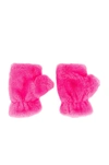 Apparis Ariel Faux Fur Fingerless Gloves In Bubble Pink