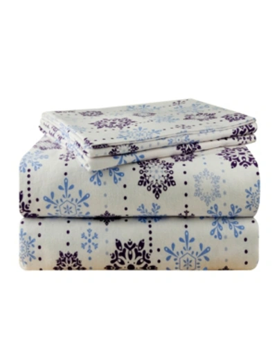 POINTEHAVEN SNOW DROP LUXURY WEIGHT FLANNEL SHEET SET, TWIN