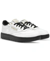Reebok Women's Cardi B Club C Double Casual Sneakers From Finish Line In Chalk, Core Black, Gold