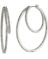 GIVENCHY PAVE DOUBLE HOOP EARRINGS