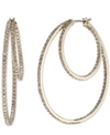 GIVENCHY PAVE DOUBLE HOOP EARRINGS