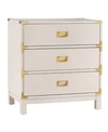Inspire Q Herley 3-drawer Gold Accent End Table Nightstand In White