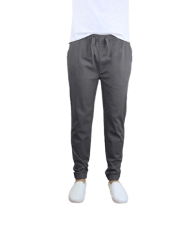 Galaxy By Harvic Men's Basic Stretch Twill Joggers In Dark Grey